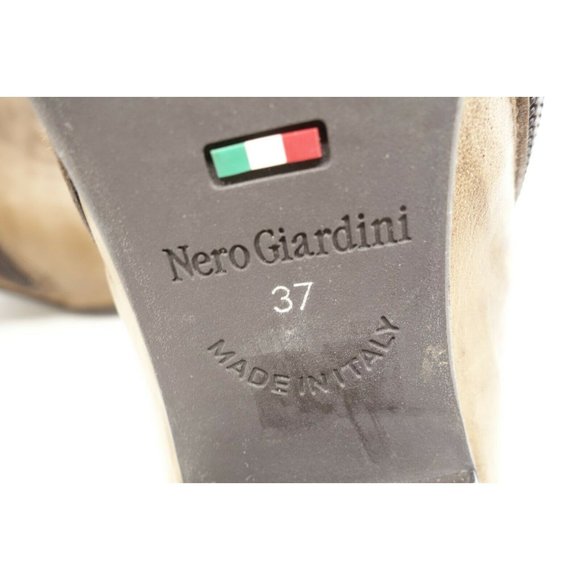 Nero Giardini Brown Leather Zip Up Block Heel Ankle Boots Shoes Women's 37 / 7 - Picture 2 of 9